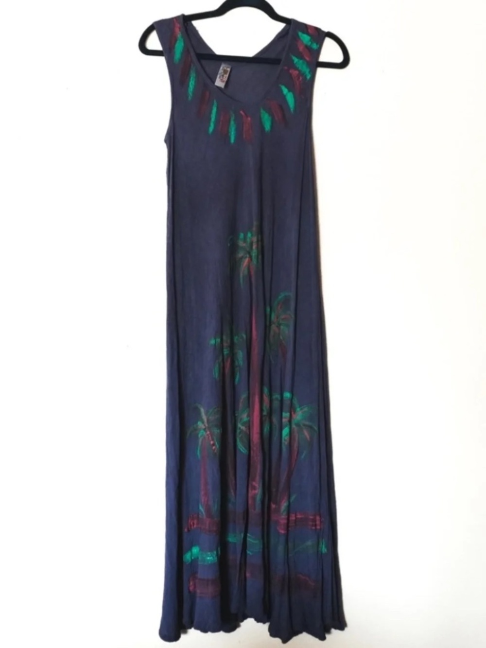 India Boutique Palm Tree Painted Cover Up Dress